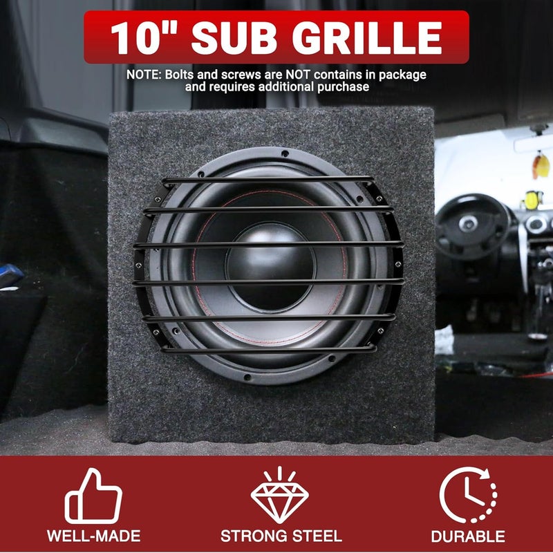 AICARS Metal Car Bar Grille Audio 10 Inches Speaker Subwoofer Grill Grille Cover 6 Bars- Pack of 1 - Image 3